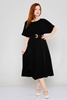 Favori Maxi Short Sleeve Casual Dresses أسود