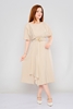 Favori Maxi Short Sleeve Casual Dresses اللون البيج