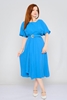 Favori Maxi Short Sleeve Casual Dresses اللون النيلي