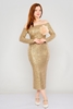 Explosion Maxi Long Sleeve Night Wear Dresses Gold