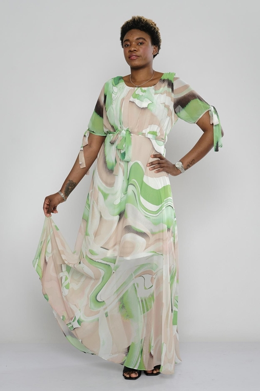 Biscuit Maxi Casual Dress Green