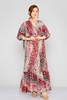 Lila Rose Maxi Three Quarter Sleeve Casual Dresses Pudra-Yılan