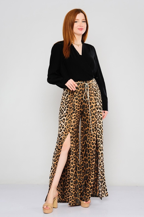 Lila Rose С завышенной талией повседневная одежда Оптом женские брюки Цвет Леопард