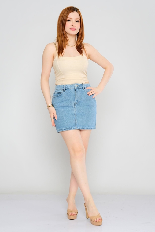 Hit Me Up Casual Skirt Blue