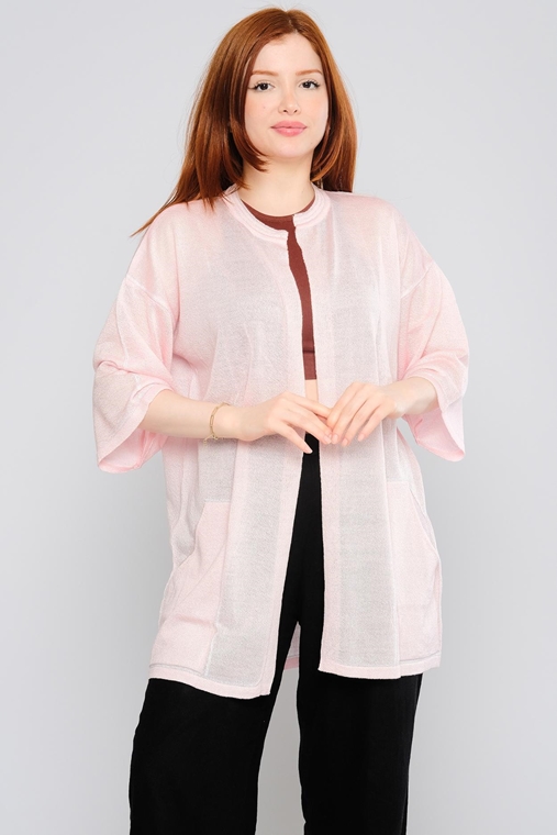 Pitiryko Open-Ended Casual Cardigans Black Blue Pink Fuchsia Powder Stone Mint Cream