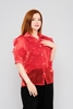 Lila Rose Three Quarter Sleeve Casual Shirts Black Red Beige Leopard Red