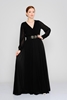Joymiss Maxi Long Sleeve Casual Dresses أسود