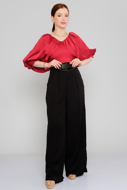 Lila Rose Günlük Giyim Tulumlar Siyah Kırmızı
