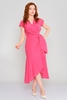 Explosion Asymmetrical Short Sleeve Casual Dresses Blue Fuchsia Powder Stone Fuchsia