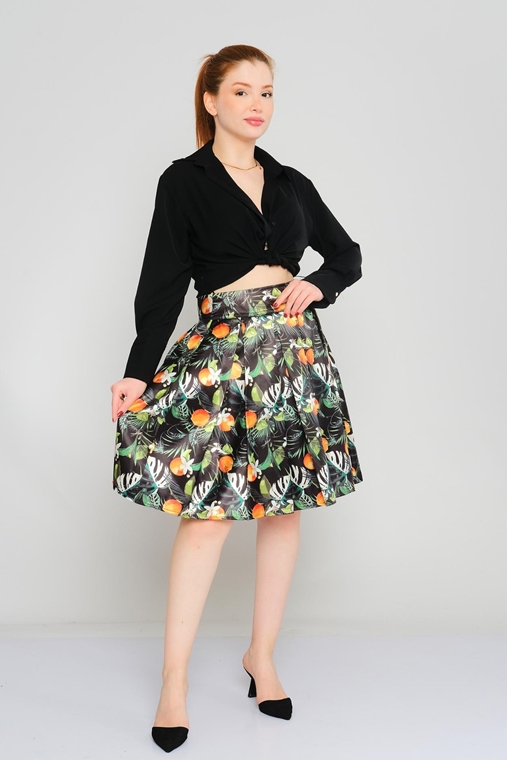 Lila Rose Casual Skirts Black Ecru Black Design Ecru Design BLACK-DESIGN