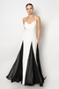 Rengin Night Wear Evening Dresses Black-Ecru Ecru-Black Ecru-Black