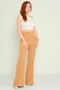 Fimore High Waist Casual Trousers Black White Green Fuchsia indigo Tan أسمر