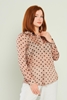 Detective Casual Blouses Black Beige Ecru اللون البيج