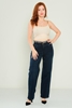 Mosento High Waist Casual Trousers Black Blue синий