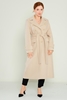 Dolce Bella Knee Lenght Casual Woman Coats Camel Stone Khaki Light Navy-Blue لون الحجر