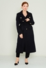 Dolce Bella Knee Lenght Casual Woman Coats Camel Stone Khaki Light Navy-Blue أزرق - أزرق غامق