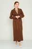 Dolce Bella Knee Lenght Casual Woman Coats Black Grey Camel Stone Khaki Light Brown Light Blue Light Navy-Blue ضوء بني