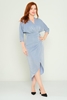 Explosion Asymmetrical Three Quarter Sleeve Night Wear Dresses أزرق