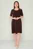 Zanzi Knee Lenght Casual Dresses Black Brown Bordeux Kahverengi