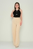 Excuse High Waist Casual Trousers Black Beige Ecru Benetton Macenta اللون البيج