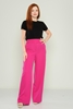 Excuse High Waist Casual Trousers Black Beige Ecru Benetton Macenta Macenta