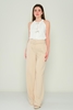 Excuse High Waist Casual Trousers Black Beige Ecru Bej