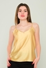 Joymiss Sleevless Casual Blouses Gold