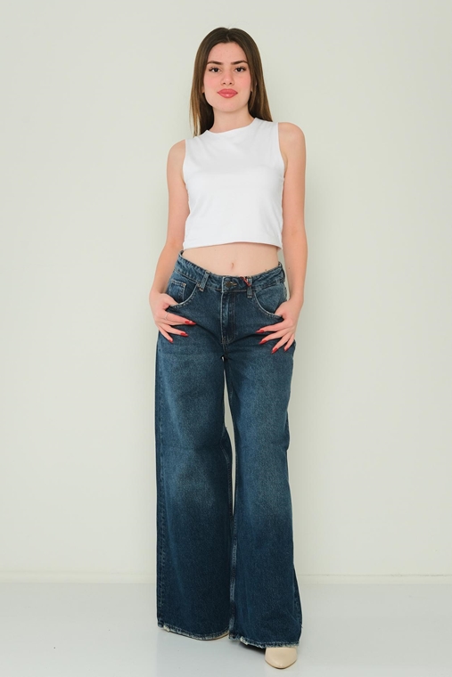 Rox Rite High Waist Casual Trousers Blue