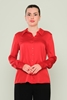 Joymiss Long Sleeve Casual Shirts Black Red Ecru أحمر