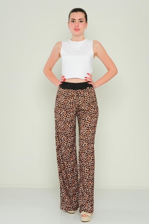 Explosion High Waist Casual Trousers Brown Navy Khaki