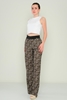 Explosion High Waist Casual Trousers Brown Navy Khaki Khaki