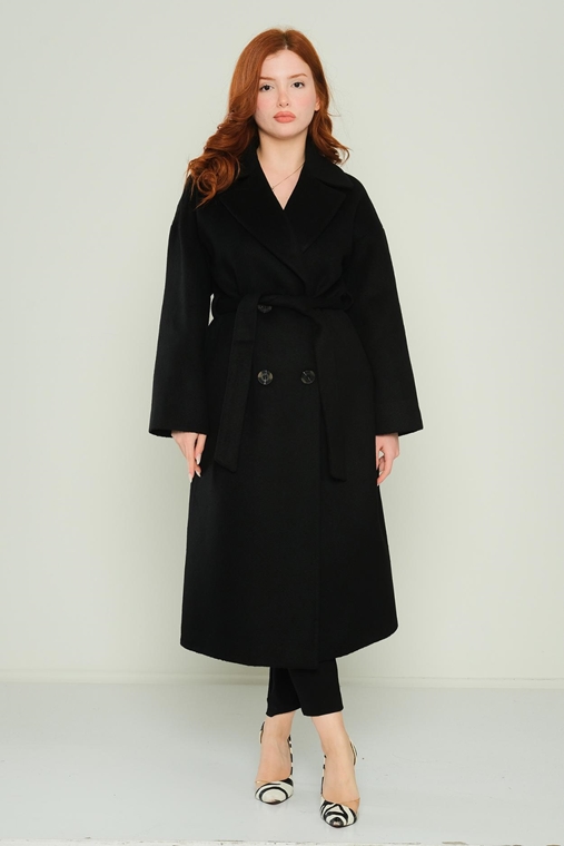 Dolce Bella Long Casual Woman Coats Black Brown Navy Ecru