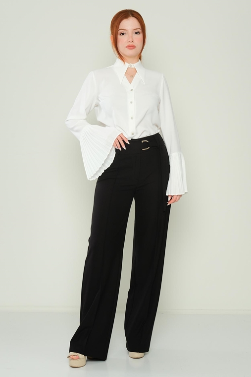 Dimare High Waist Casual Trousers Black