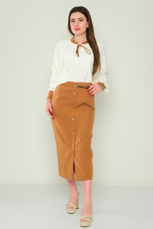 Dimare Casual Skirts Mustard