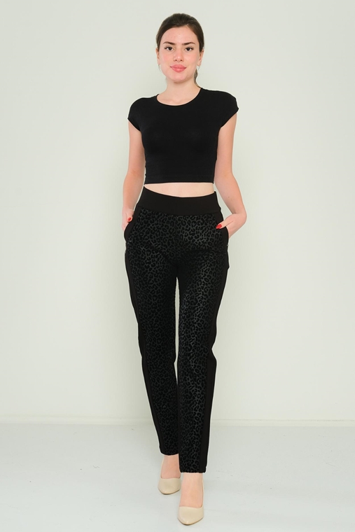 Mosento High Waist Casual Trousers Black