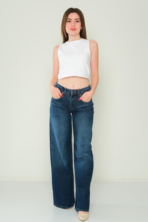 Rox Rite High Waist Casual Trousers Blue