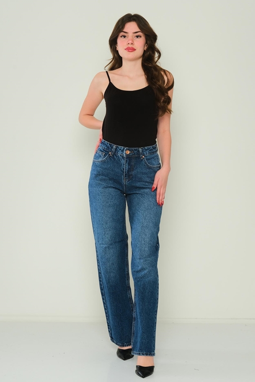 Hit Me Up High Waist Casual Trousers Blue