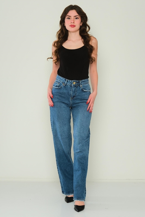 Hit Me Up High Waist Casual Trousers Blue