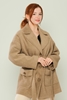 Dolce Bella Casual Woman Coats Black Beige Stone