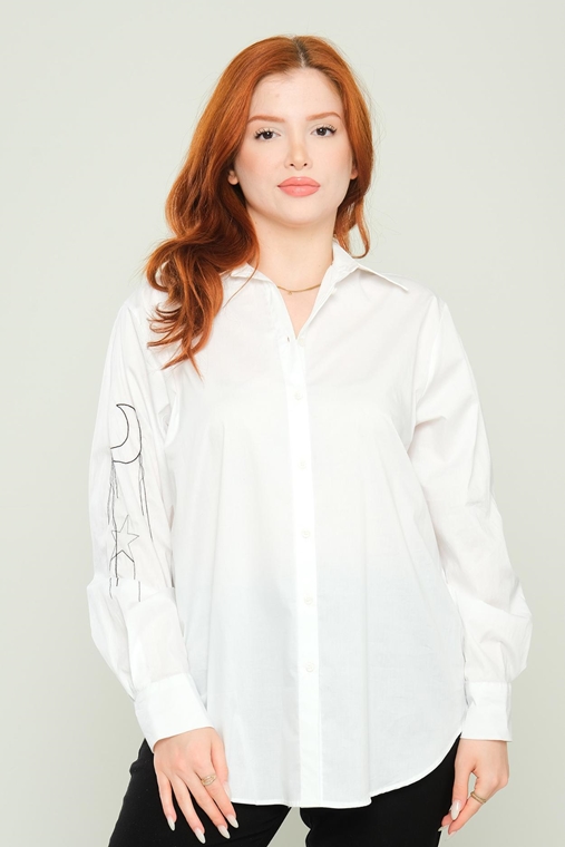 Mees Casual Blouses White Blue