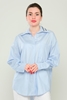 Mees Casual Blouses White Blue أزرق