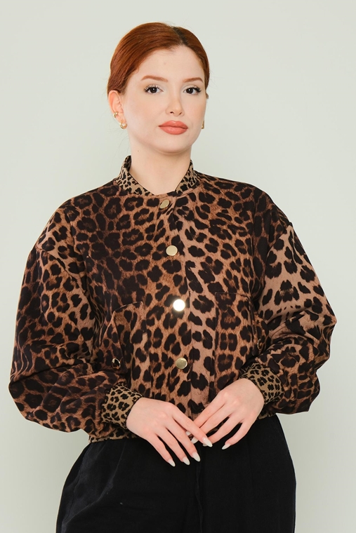 Joymiss Casual Jackets Leopard