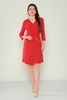 Biscuit Knee Lenght Casual Dresses Black Red Tile Saffron Red