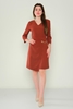 Biscuit Knee Lenght Casual Dresses Black Red Tile Saffron kiremit