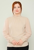 Green Country Casual Blouses Black Beige Ecru اللون البيج