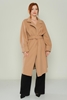 Dolce Bella Casual Woman Coats Black Camel Ecru Khaki Stone لون الجمل