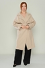 Dolce Bella Casual Woman Coats Black Camel Ecru Khaki Stone Цвет камня