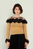 Lila Rose Long Sleeve Casual Blouses Black Gold Gold