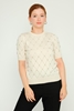 Fimore Casual Blouses Black White Beige اللون البيج