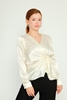 Fimore Casual Blouses Black Beige اللون البيج